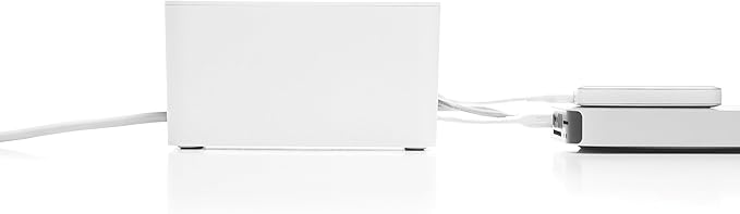 Bluelounge CableBox Mini White - Cable Management - Small Surge Protector Included