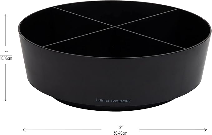 Mind Reader Snack Carousel, Countertop Organizer, Snack Tray, Condiment Holder, Breakroom, Kitchen, Black