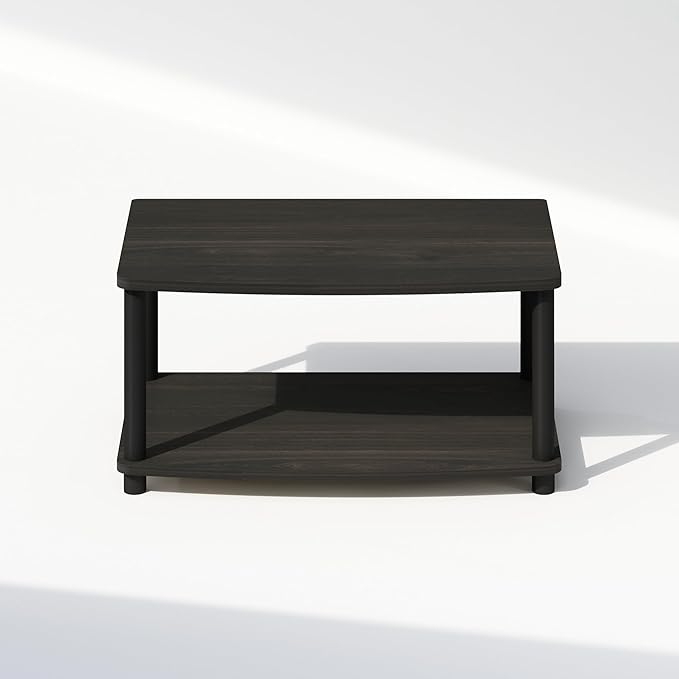 Furinno Turn-N-Tube Printer Stand with Storage, 2-Tier Printer Table, Under Desk Printer Stand, Toolless Assembly, for CPU, Office Supplies, Home Office, Espresso