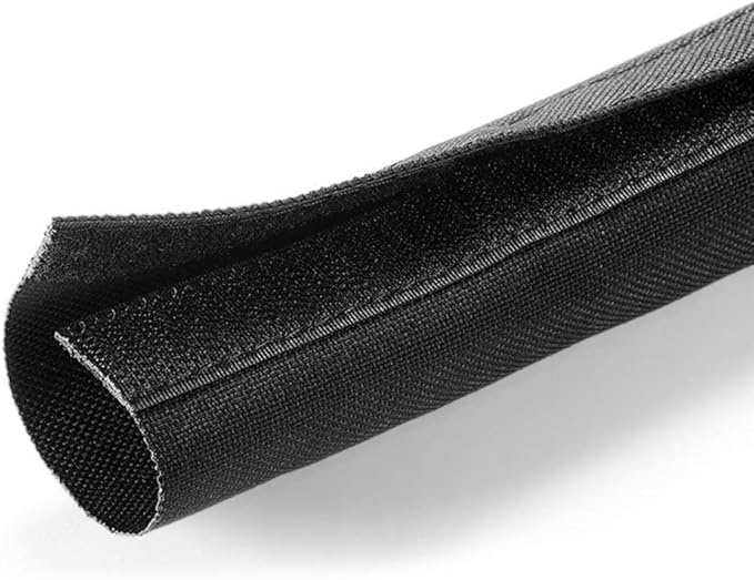 Electriduct 3" Hook and Loop Nylon Fast Wrap Sleeve Cable Management - 10 Feet - Black