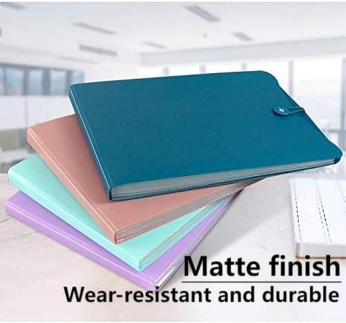 Vertical Expanding Accordion Folder with 7 Pockets Paperwork Organizer Document Wallet Briefcase Business File Organizer Bag A4 Letter Size Elastic Rope Closure Choco
