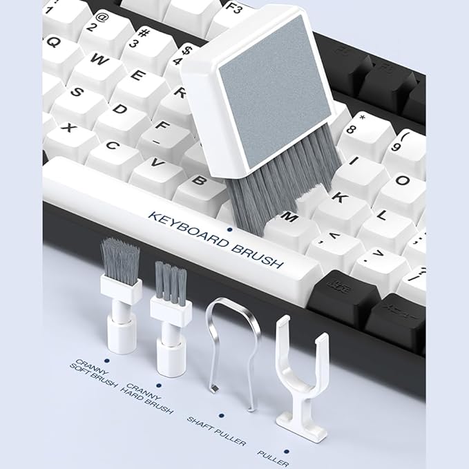 33 in 1 Electronic Cleaning Kit, Keyboard Cleaner,Screen Spray Wiper,Multifunctional USB Charging Port Brush Tools for Airpods,Earbuds,Phone, Laptop, Camera,PC with Phone Stand and Card Slots Storage