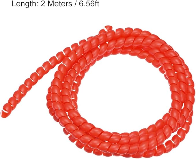 uxcell Flexible Spiral Tube Wrap Cable Management Sleeve 8mm X 10mm Computer Wire Manage Cord 2 Meters Length Red