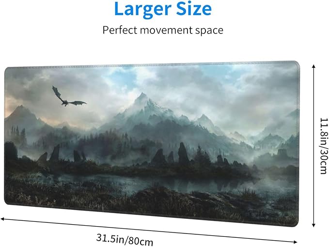 Generic Mouse Pad Non-Slip Rubber Base Mouse Pad Waterproof Desk Writing Mat for Office Home 12x31.5in, Black2