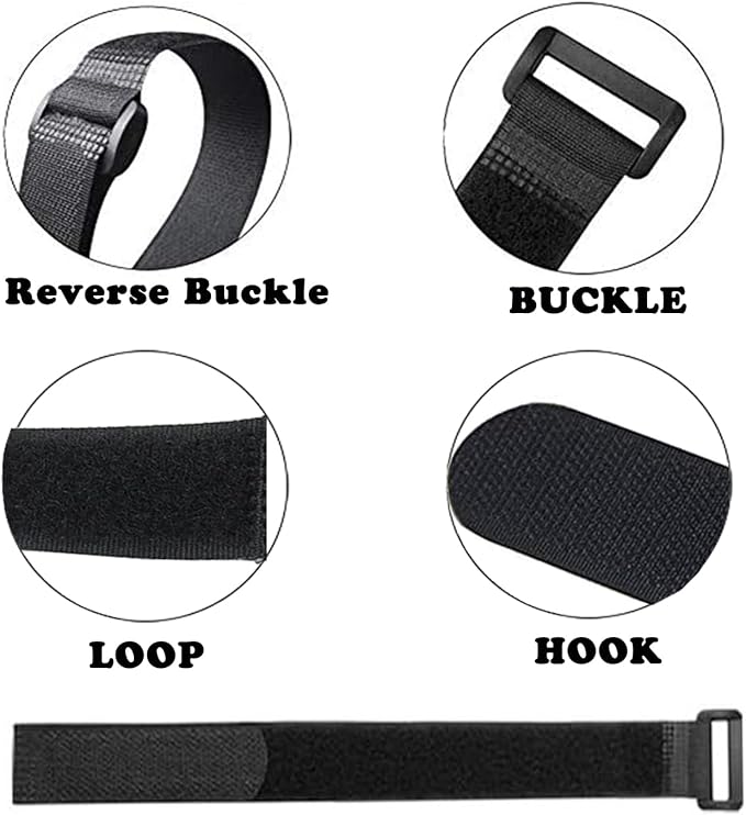 20 Pack(8"-12"-16") Reusable Fastening Cable Straps,Adjustable Multi-Purpose Hook and Loop Straps Nylon Cable Ties for Wire Cable Management Home Office Garage Outdoor Organization