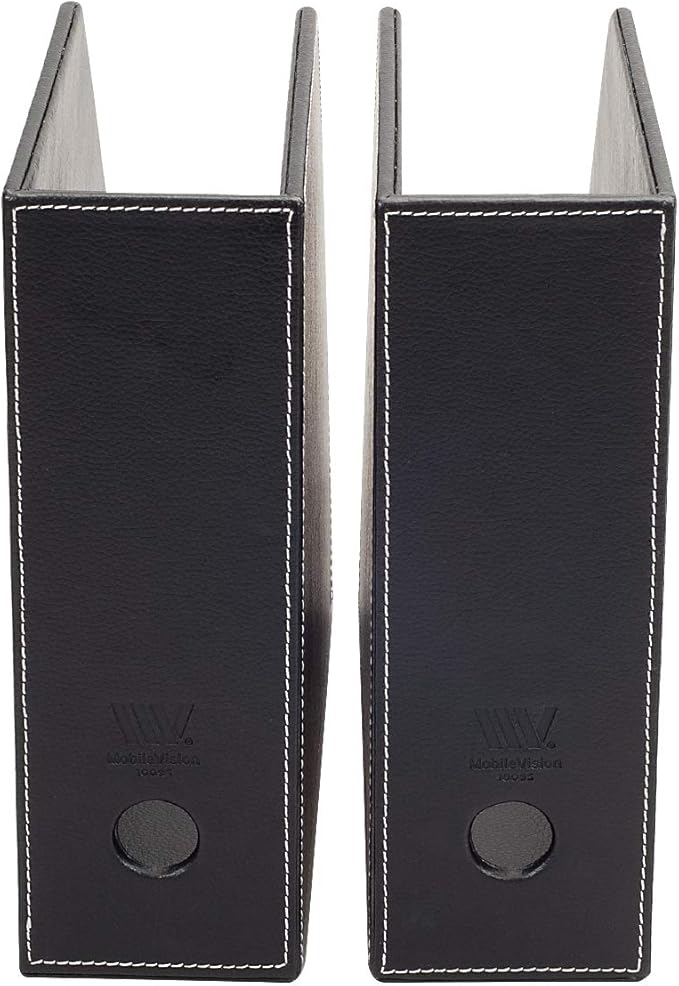 MobileVision Executive Leather Vertical File Folder Holder & Office Product Organizer, Store Files, Magazines, Notepads, Books and more, 2 Pack Combo Set