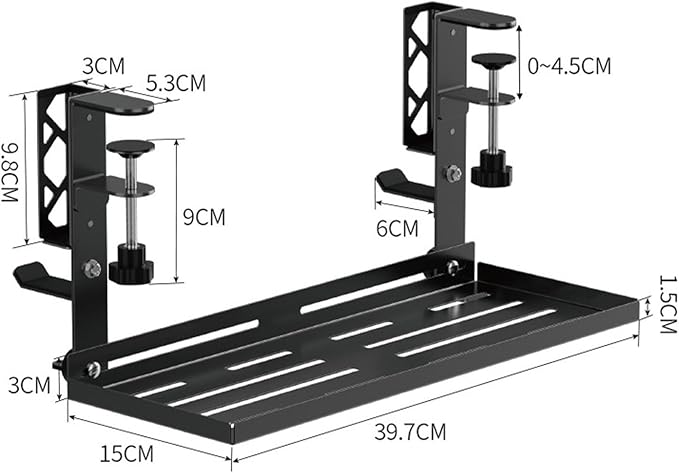 Under Desk Cable Management Tray - 15.63 Inch Metal No Drill Storage Tool,Desk Cable Management | for Bedroom Home Apartment Dormitory Office Internet Cafe