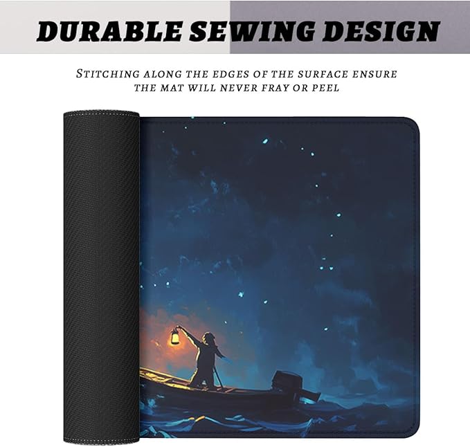 Deep Sea Monster Mouse Pad Fisherman Myth Legend Monster Extended Keyboard Mouse Mat for Computer Office, Big Laptop Mouse pad, Gaming Pc 31.5x11.8 in