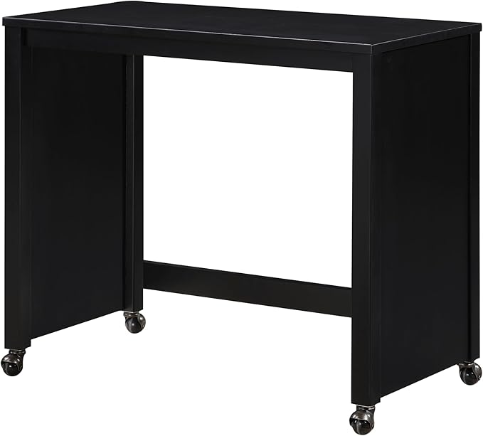 3-Piece Computer Gaming Desk Set with Rolling Desk and Stool, Home Office Corner Desks, Bedroom Craft Study Table, Adjustable Work Standing Desks for Home Office Furniture,Black