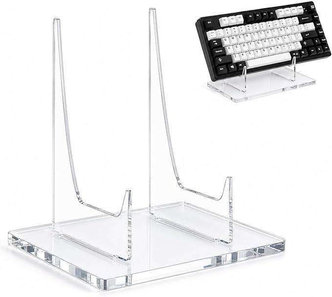 Acrylic Keyboard Display Stand Holder, Mechanical Keyboard Display Holder,Keyboard Riser Display Shelf Tray for Desk, Gaming Setup, Office or Home,1 Pack
