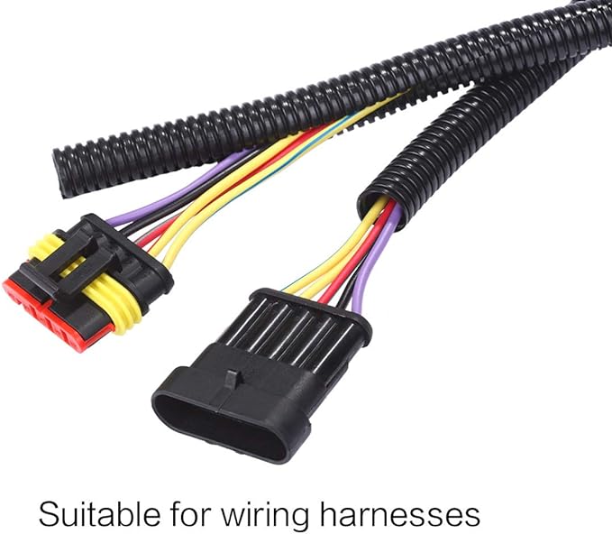 Alex Tech 100ft - 1/4 inch Split Wire Loom Tubing - Black