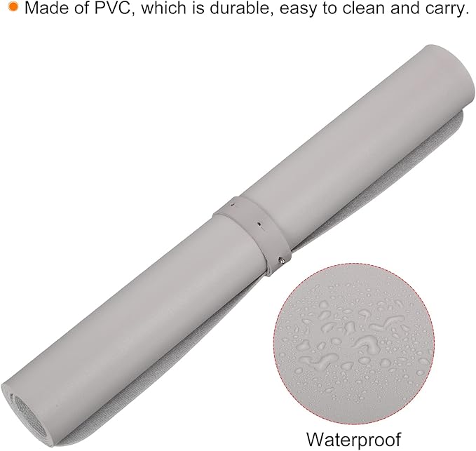 PATIKIL 35"x18" Desk Mat Protector, PVC Non-Slip Waterproof Mouse Pad Writing Mat for Office Home, Gray