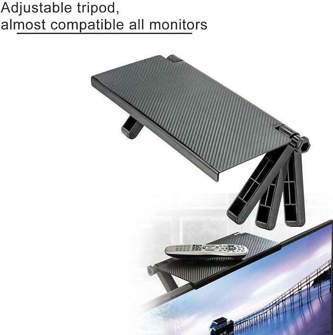 YINOVEEN 13'' TV Top Shelf, Adjustable Screen Mount Organizer (1 Pack), for Soundbar, Cable Box, Speakers, up to 11 LBS