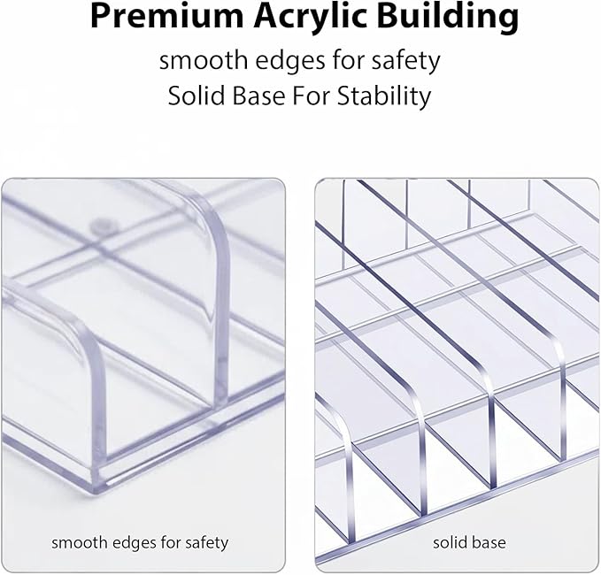 2 Pcs Acrylic Clipboard Holder 7 Slots Clipboard Organizer Display Stand Storage Rack Document Typing Paper Stand Menu Display Receipt Holder for Classroom Office School Teacher No Assembly Required