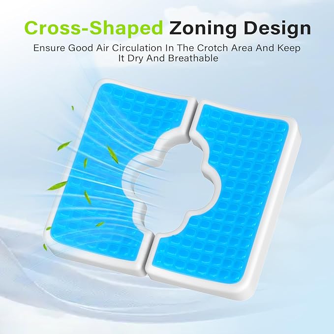 Bed Sore Cushion, Gel Wheelchair Seat Cushion,18”x16” Relieve Sciatica, Back, Coccyx & Ulcer Pain, Foldable Ergonomic Cushion for Bedridden, Elderly, with Anti-Slip Cover & Handle