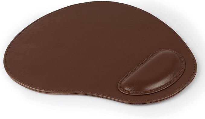 Londo PU Leather Oval Shape Non-Slip Mousepad with Wrist Rest Support, Waterproof Surface, Comfort Memory Foam, Light Ergonomic Design Mouse Pad for Laptop, Desktop