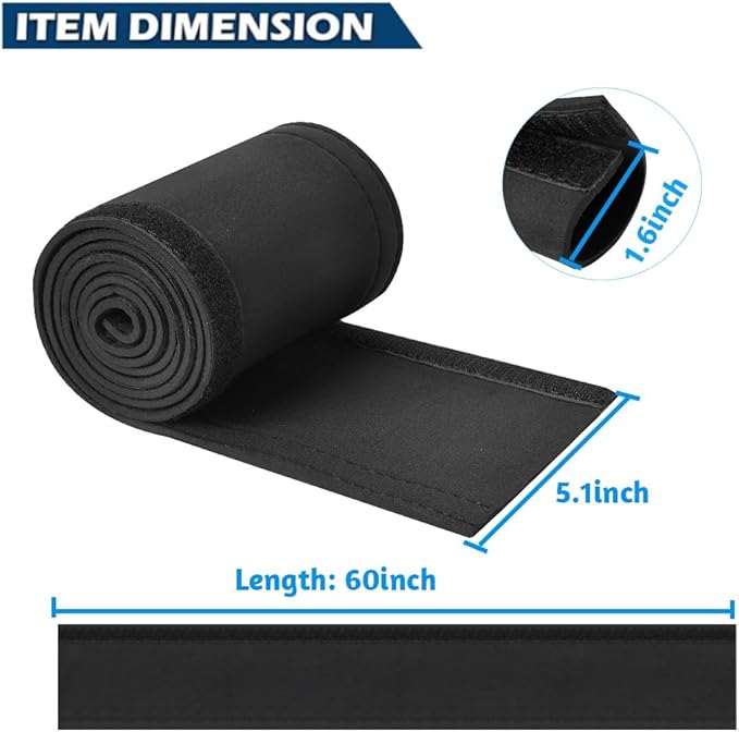 YUKIIATIF Trolling Motor Cable Organizer Sleeve,60" Neoprene Cable Sleeve for Trolling Motor Wire Cover Black