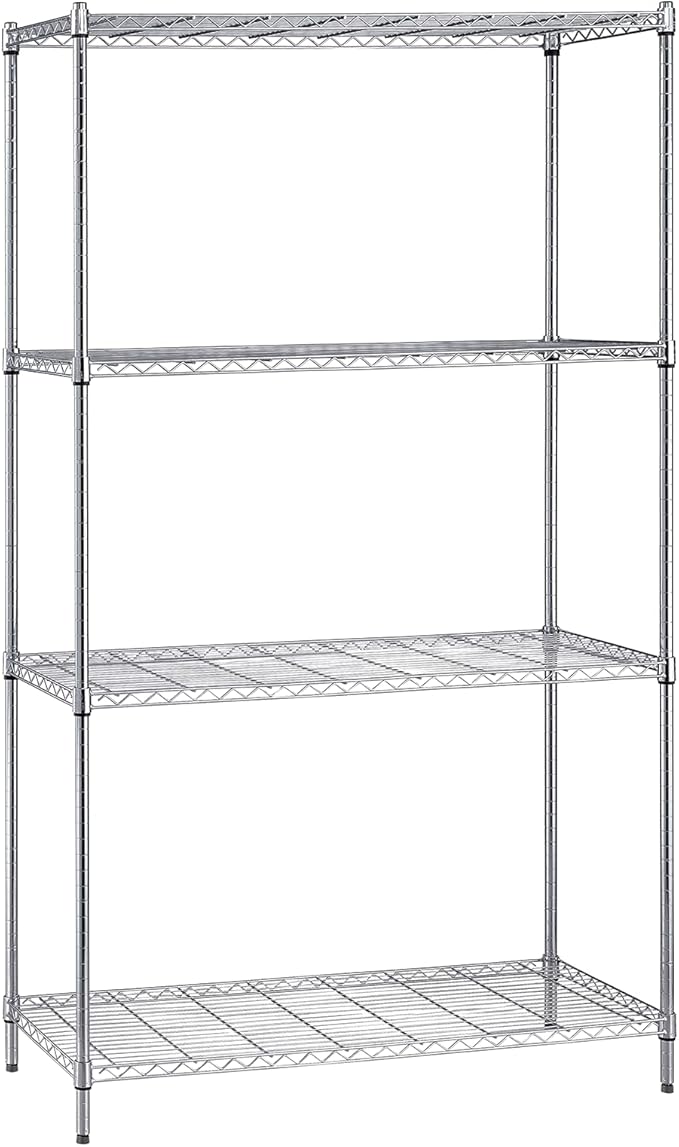 Quantum Storage Systems WR86-1872C Starter Kit Wire Shelves Chrome 4 Shelves 86" H x 72" W x 18" D