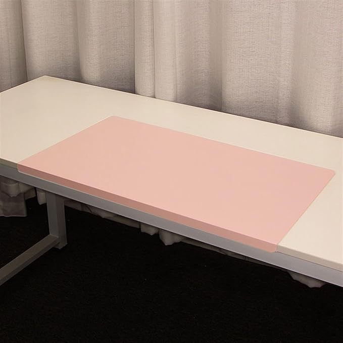 Lifup Non-Slip Desk Pad Protector, Self Adhesive Writing Mat with Full Grip Fixation Lip, Waterproof PU Leather Large Mouse Pad for Home Office Gaming Pink 35.4" x 15.7"