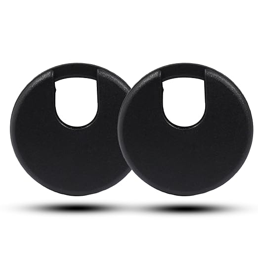 2pcs 1-3/4 Inch Desk Grommet, Plastic Desk Hole Cover, Black Cable Hole Cover, Desk Hole Grommet for Wire Cord Organizing Office Computer Desk