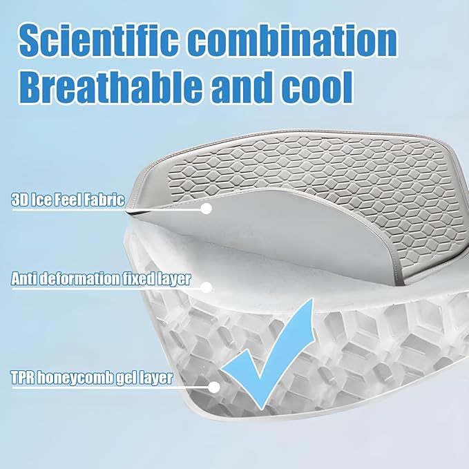 Zpana Gel Car Seat Cushion, Non-Slip & Comfortable Automotive Chair Protector Pad for Driving, Breathable Vehicle Interior Mat Cover Accessories, Universal for SUV Sedan Truck (Coffee)