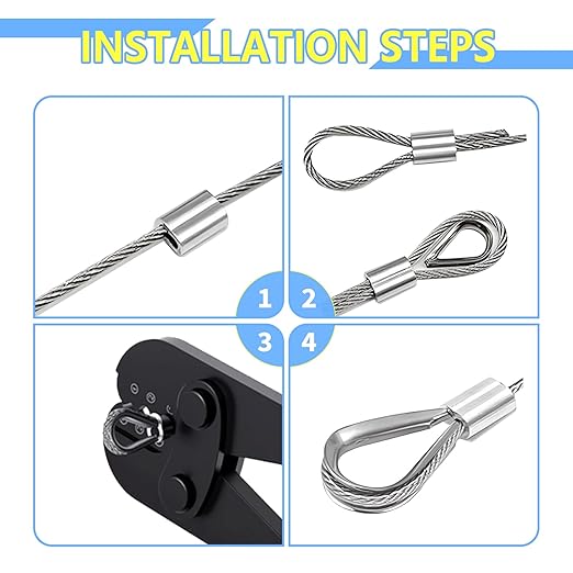 5/32 Inch Aluminum Crimping Loop Sleeve 5/32" 4MM Cable Ferrules Crimp Loops Sleeves for Wire Rope (Pack of 20Pcs)