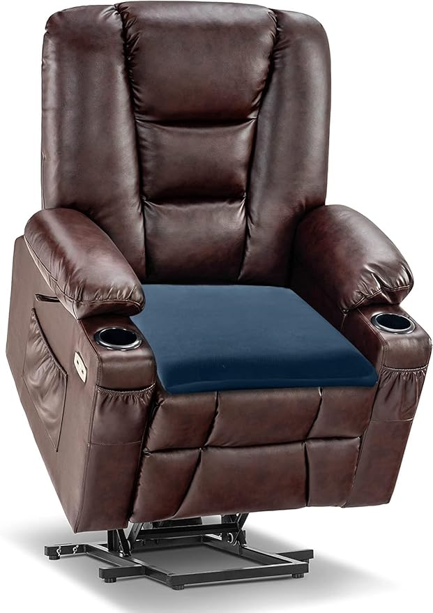 Sigmat Recliner Cushion for Elderly with Memory Foam 22x22x3 Inches Large Square Seat Cushion for Recliner Chair, Floor Pillow, Truck Seat Cushion Navy
