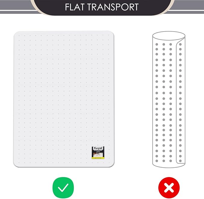 Kuyal Office Chair Mat for Carpet, Set of 2, 32x48 Clear Heavy Duty Computer Chair Mat, Under Desk Protector Carpeted Floors Mat, Easy Chair Movement,Ship Flat