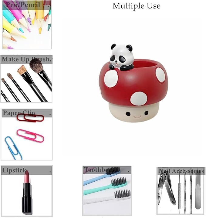 Cute Small Pen Pencil Holder, Kawaii Resin Cat Dog Dinosaur Rabbit Animal Paper Clip Toothbrush Mini Storage Organizer Office Desk Decorations