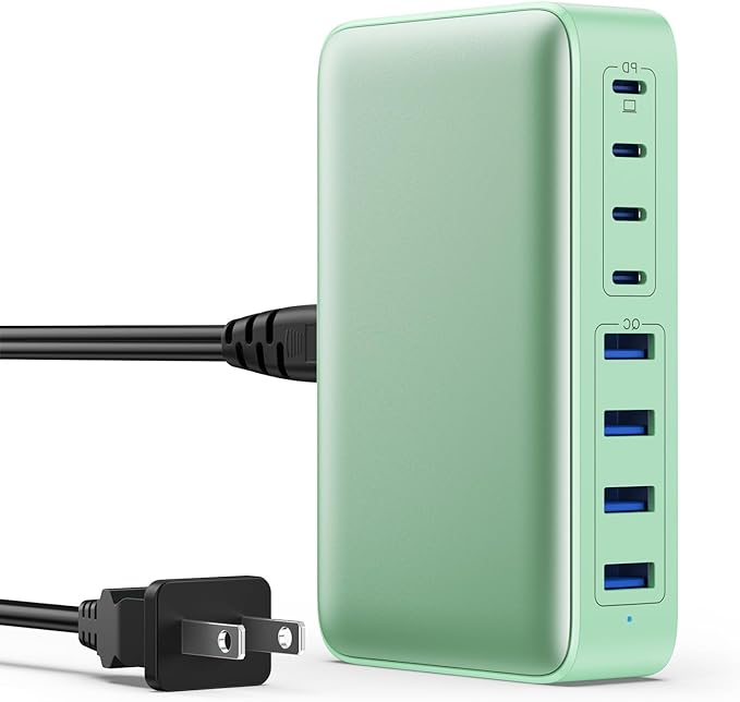 USB C Charger 200W USB C Charger Block,Upgraded GaN III 8-Port Fast Charging Station Hub,PD 65W Laptop Charging Adapter Compatible with MacBook Pro/Air,DELL,Steam Deck,iPhone 16/15/14,Galaxy S23/22
