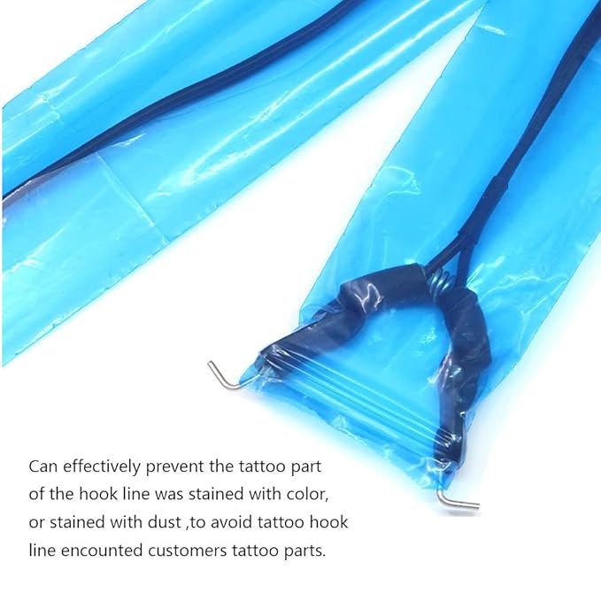 Tattoo Clip Cord Covers - 125PCS Clip Cord Covers Tattoo Clip Cord Sleeves Tattoo Clip Cord Bags Disposable Tattoo Machine Bags for Tattoo Supplies Tattoo Accessories(Blue)