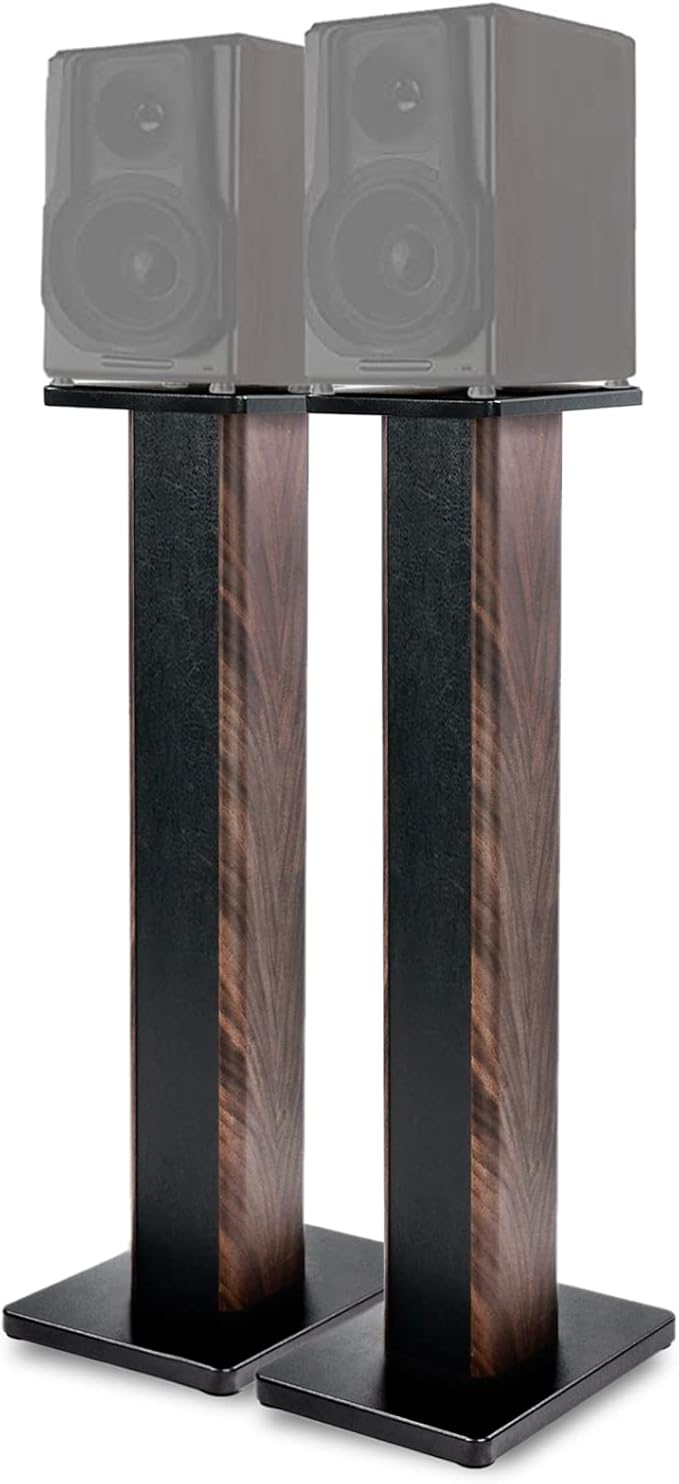 35.4 Inch (90CM)- Pair- Wood Speaker Stands for Home-Cinema HiFi Desktop and Satellite Speakers Monitor Stands, Enhanced Audio Listening Experience for Home Theaters
