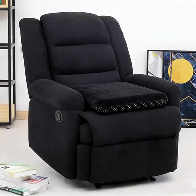 Sigmat Recliner Cushion for Elderly with Memory Foam 20x20x3 Inches Large Square Seat Cushion for Recliner Chair, Floor Pillow, Truck Seat Cushion Black