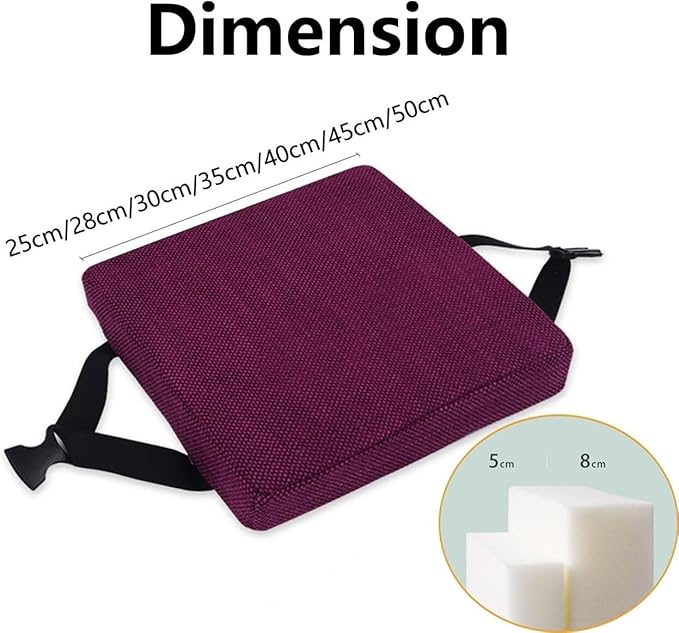 11/12/14/16 Inch Stool Cushion Square with Ties, Non-Slip Square Seat Cushion for bar stools with Machine Washable Cover(2,12x12x2in/30x30x5cm)