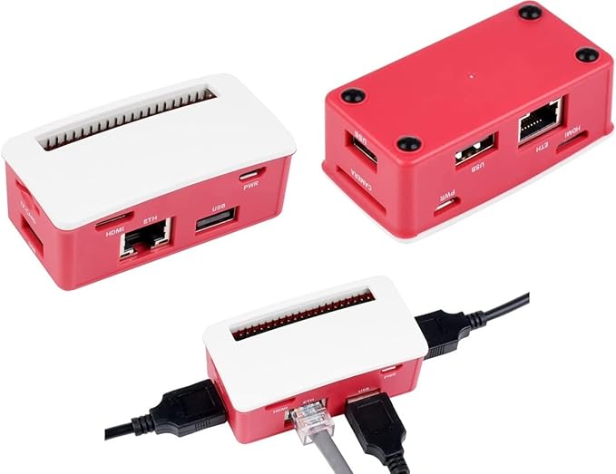 waveshare Ethernet/USB HUB HAT B with Box ABS Case for Raspberry Pi Zero/Zero W/2 W/Zero WH/2 WH,PC,with 1 RJ45 10/100M Ethernet Port, 3 USB Ports Compatible with USB2.0/1.1