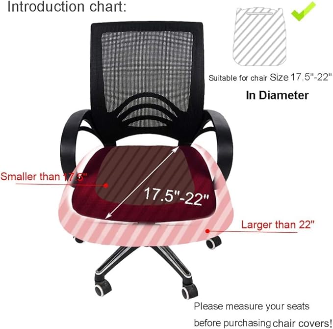Smiry Stretch Jacquard Office Computer Chair Seat Covers, Removable Washable Anti-dust Desk Chair Seat Cushion Protectors - Light Chocolate