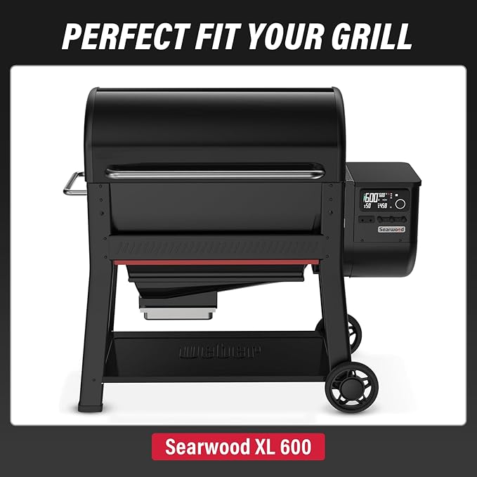 Utheer Folding Front Shelf for Weber Searwood 600 XL Pellet Grill, 35" x 12.5" Heavy-Duty Steel BBQ Prep Table, 60 LB Load, Space-Saving Front Grill Shelf, Heavy-Duty Weber Searwood XL 600 Accessories