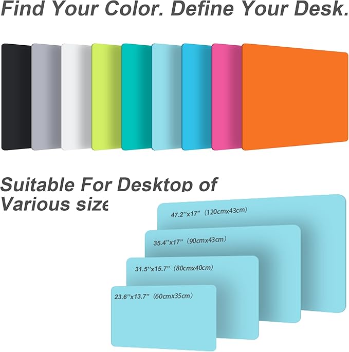 Leather Desk Pad Protector,Non-Slip Desk Pad,on-Slip PU Leather Large Mouse Pad,Easy Clean Desk Protecor Mat,Writing Pad for Office Work/Home/Decor(White, 35.4" x 17")