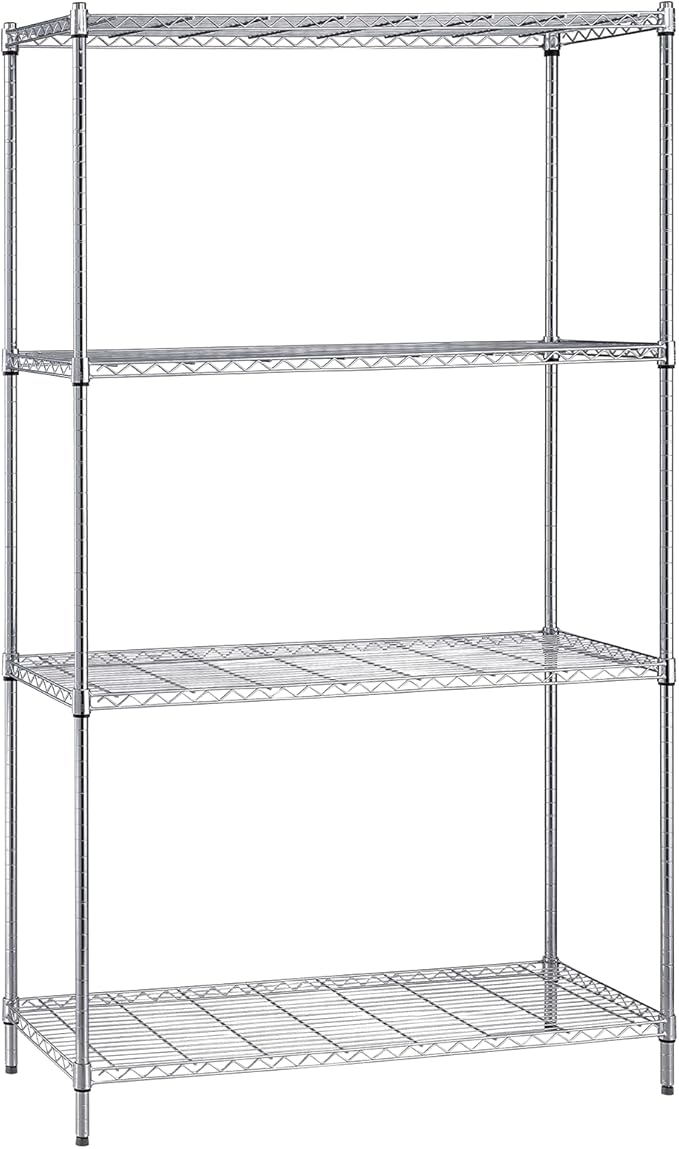Quantum Storage Systems WR74-2142C Starter Kit Wire Shelves Chrome 4 Shelves 74" H x 42" W x 21" D