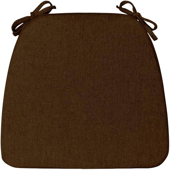 Chair Cushions Set of 1, D-Shaped Seat Cushion for Chair, Non Slip Chair Pads with Ties, 17" x 16" x 2", 40D Foam, Removable Washable Cover, Seat Cushions for Kitchen Chairs, Brown