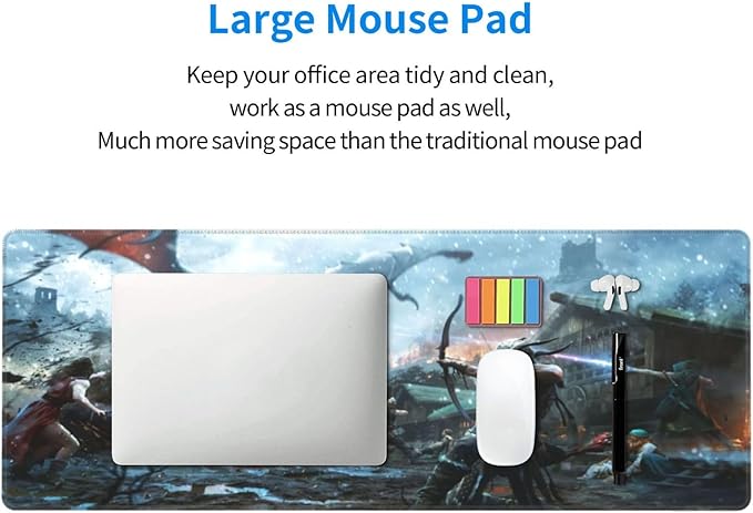 Generic Mouse Pad Non-Slip Rubber Base Mouse Pad Waterproof Desk Writing Mat for Office Home 12x31.5in, Black3