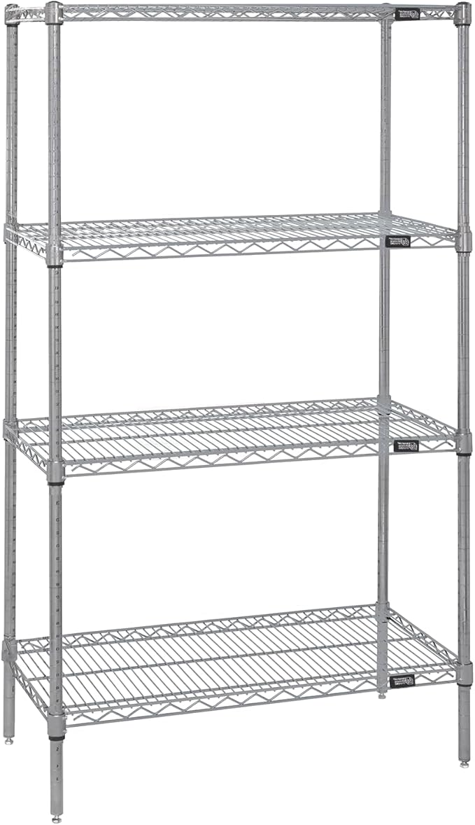 Quantum Storage Systems Wire 4 Shelf Starter KIT Stainless 54in