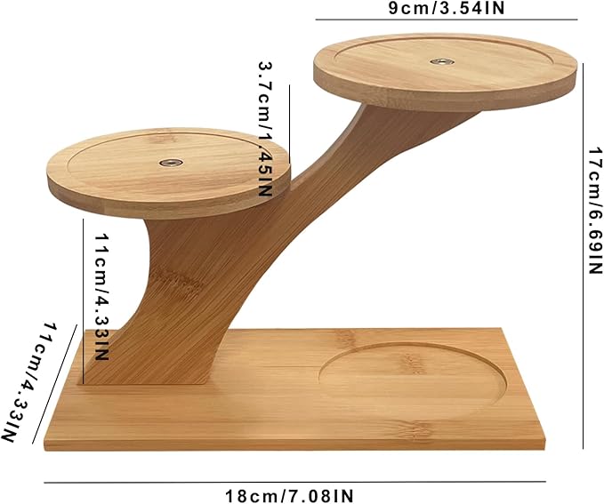 2-Pack Bamboo Mini Plant Stands for Window Sill & Desk, Small Indoor Decorative Shelves - Lightweight Space-Saving Home Office Decor for Living Room, Bedroom, Tabletop