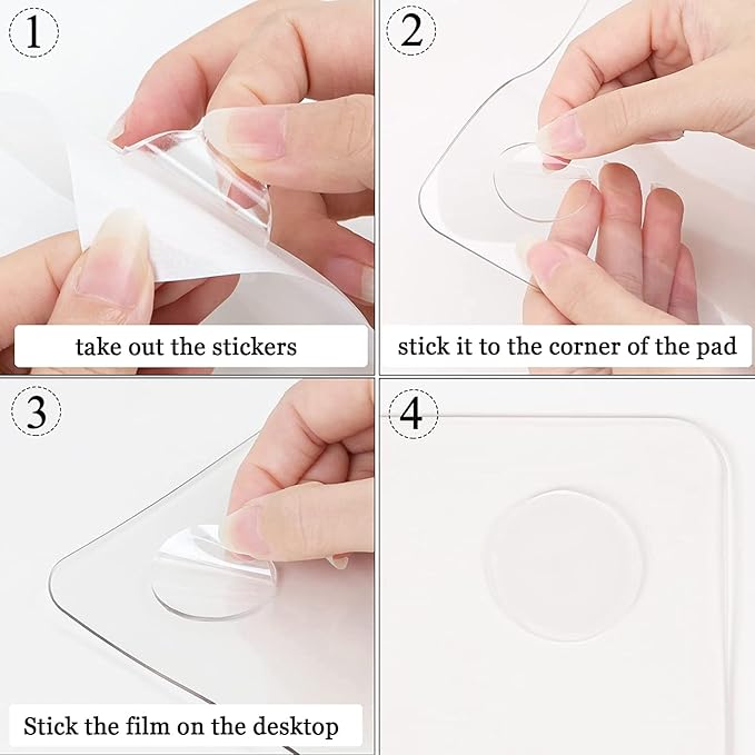 Oterri Clear Writing Desk Pad, 13’’x16” Heat Resistant Waterproof PVC Round Edge Durable Desk Protect Mat, Anti-Static Writing Mat Table Protector