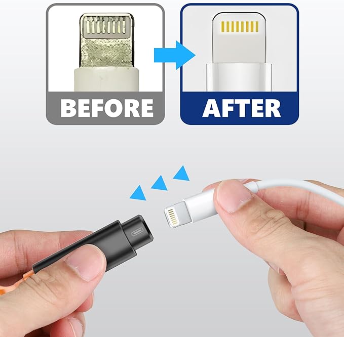Edglete for iPhone Cleaning Kit, Cleaner Kit for AirPod, iPhone Cleaner Charging Port Cleaning, Portable Cell Phone Repair Restore Tool for iPad Lightning Charger Cables Connectors Electronic Devices