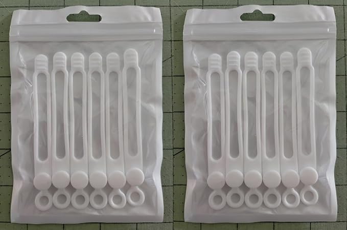 Set of 12 White Silicone Cable Straps Organizer, Wire Management Ties for Bundling Phone Charger Cables, Earphones, Computer Cords, Organize Home Office (White12)