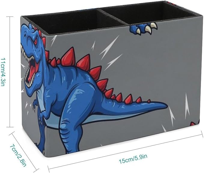 Study Table Pen Holder with Remote Control Holder Dino Dinosaur, Keep Your Desk Organized