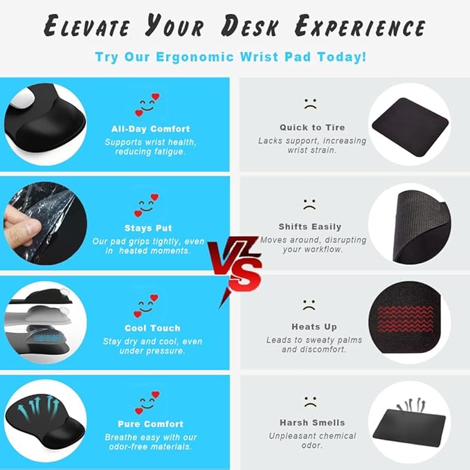 ErgoComfort Gel Wrist Rest Mouse Pad-Ergonomic Office Mousepad with Wrist Support-Non-Slip, Design Desk Accessories Mat for Home&Game Decor (06Minty Dream)