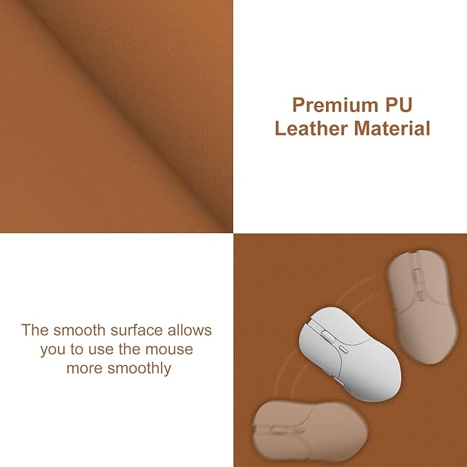 Desk Pad,Large Mouse Pad, Non-Slip PU Leathers Writing Pad,Desktop Protection Pad,Computer Desk Pad, Waterproof Table Mat, Desk Mat for Office and Home Writing (23.6"x 13.7")