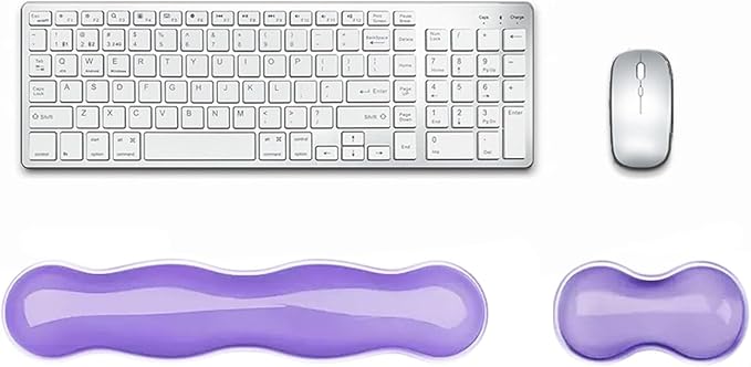 Update Gel Wrist Rest Pad for Keyboard & Mouse Set, Silicone Viscoelastic Wrist Support No Slip Pad for Pain Relief, Effortless Typing, Gaming, Computer, Laptop, Office